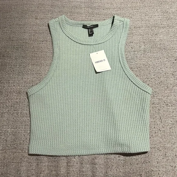 forever 21 cropped waffle knit sweater